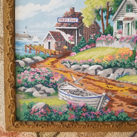 Paint By Numbers Artwork 2 Cheerful Paintings in Antique Gilded Frames - Picture 10 of 15